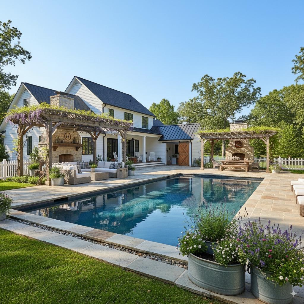 Rustic farmhouse pool